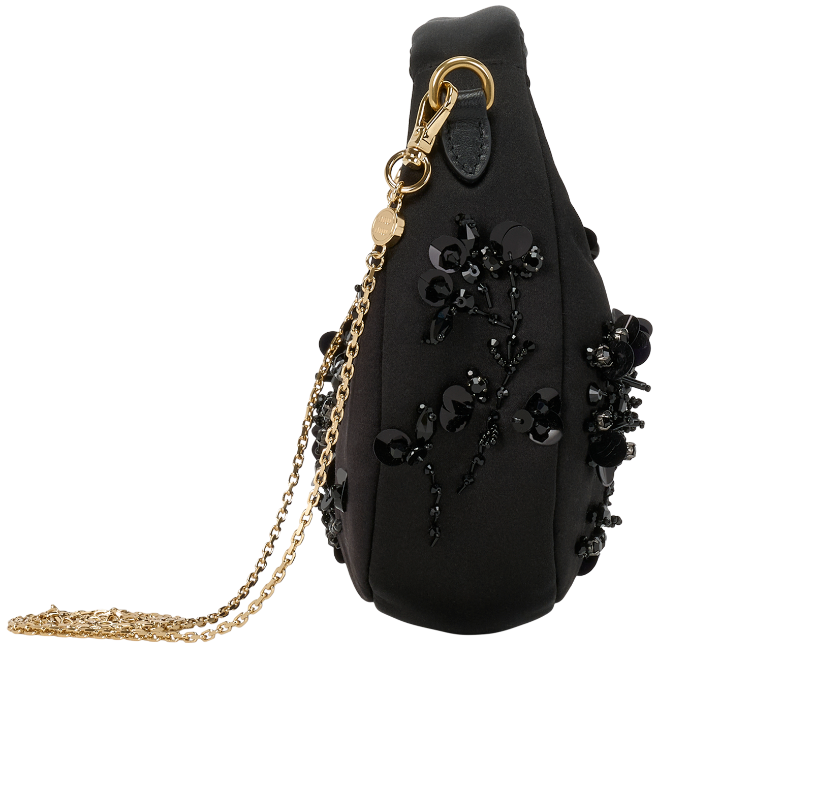 Mini Wander Embroidered Duchesse, &pound;1,400, Handbags, Black, Fabric, Side view